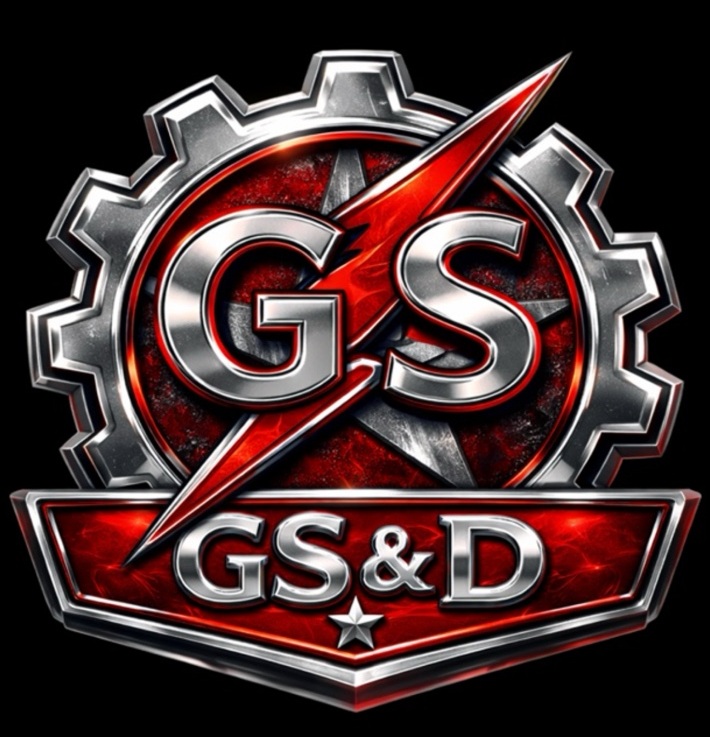 GS&D chrome red gear logo